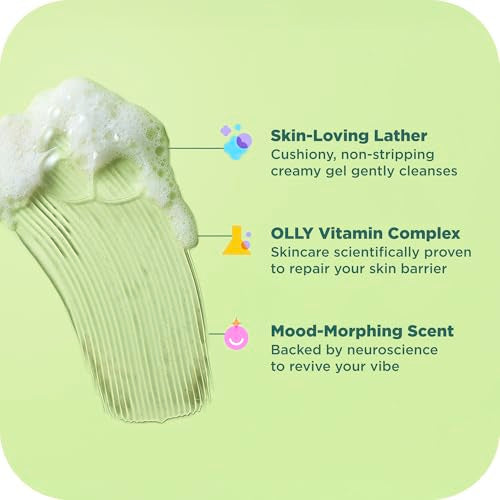 OLLY Revive Body Wash with Magnesium, Electrolytes & Vitamin B12? Nourishing Cleanser for Skin Barrier Repair, Deep Hydration, Refreshing Nerolidew Scent, 17 oz