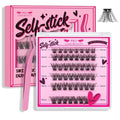 Self Adhesive Eyelashes 48Pcs Lash Clusters Self Stick Lashes Reusable Self-adhesive Lashes No Glue Cluster Lashes Easy for Use(Lotus,D-10-18mix)