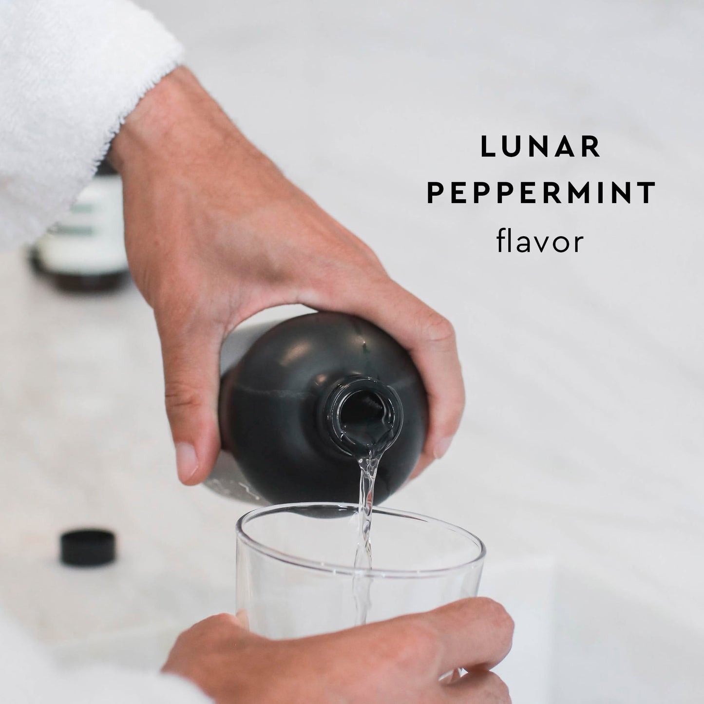 MOON Charcoal Mouth Rinse, Mouthwash for Adults, Freshens Breath and Detoxifies, Fluoride-Free, Alcohol-Free, Lunar Peppermint Flavor, 16 oz