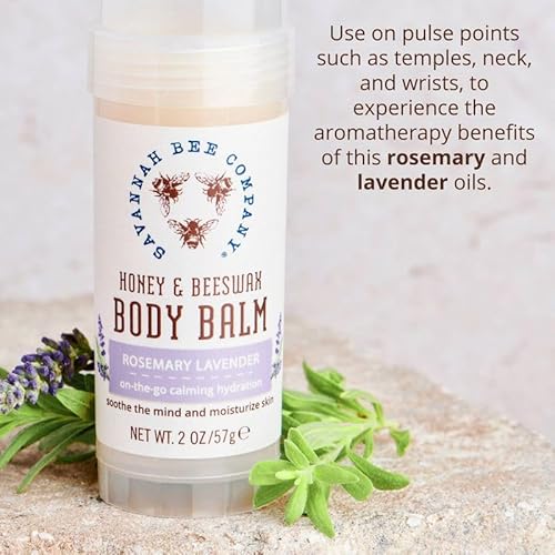 Savannah Bee Company Rosemary Lavender Body Balm - Deep Moisturizing Mess Free