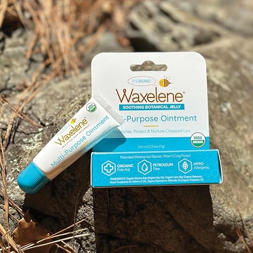 Waxelene Original Lip Tube 3 Piece, Best Lip Balm Ever Organic Calming Multipurpose Ointment Baby Eczema Dry Sensitive Skin Body Hand Face Moisturizer