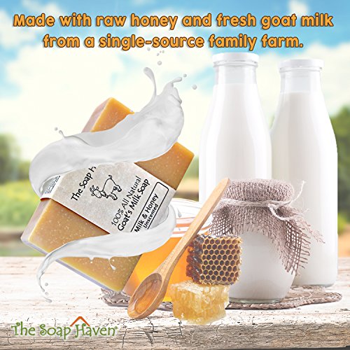 Oatmeal & Honey and Milk & Honey Goat Milk Soap Bar Bundle. SLS, Paraben, and Fragrance Free. Handmade in USA