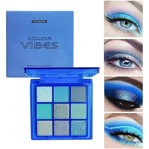 URQT 4 Pack/Set Eyeshadow Palette Set - Rich Colors Eye Makeup Kit, Black, Blue, Green, Purple Eyeshadow Shades, Natural Nude Matte Shimmer Glitter Naked Eye Shadow Pallete Set
