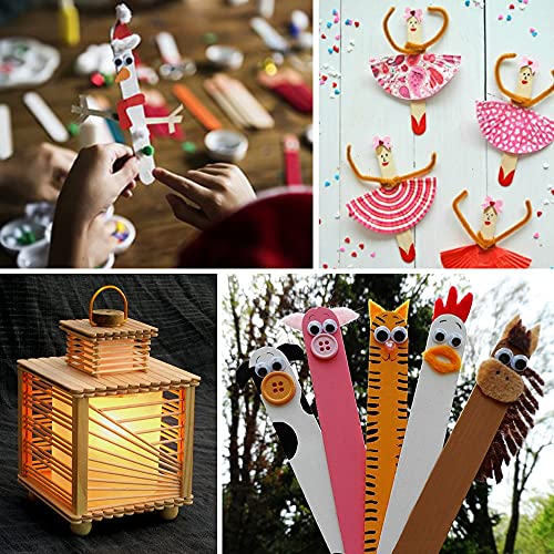 Mibly 4 Style 500 Pcs Assorted Wooden Wax Sticks for Body Legs Face and Small Medium Large Sizes Eyebrow Waxing Applicator Spatulas for Home and Spa Usage