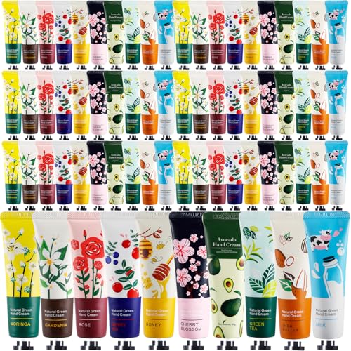 120 Pack Hand Cream for Women,Bulk Hand Lotion Travel Size for Dry Cracked Hands,Moisturizing Hand Care Cream,Natural Plant Fragrance Mini Hand Lotion Gifts For Birthday Party Favors,10 Styles