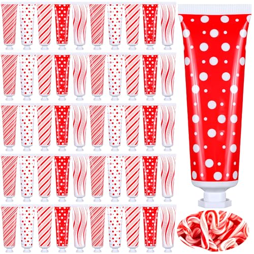 30 Pcs Christmas Hand Cream Bulk Mini Hand Lotion Candy Cane Scented Peppermint Lotion Christmas Stocking Stuffers Bulk Holiday Gifts Employee Staff Teacher Appreciation Gifts for Coworkers