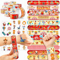 72PCS Carnival Party Set 48PCS Temporary Tattoos & 24PCS Slap Bracelets Fun Circus Themed Birthday Supplies, Baby Shower Gifts, Classroom Rewards & Party Decor for Kids Boys & Girls
