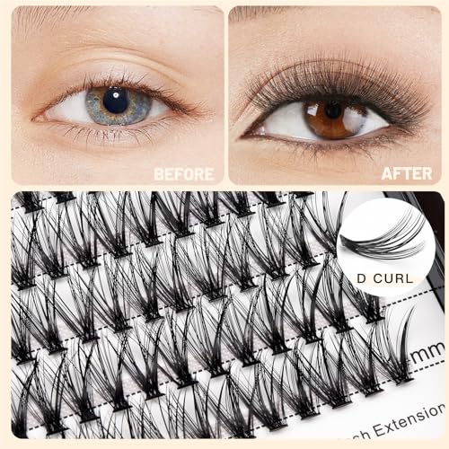 ¡æVAYATOR False Eyelashes Kit/Eyelashes Cluster,7D/10D/20D/30D/40D/50D 200pcs D Curl 8-20mm Mixed Packaging Individual Eyelashes Extension Makeup Tools Easy Grafting (20D-12mm-14mm Mixed)