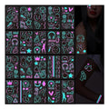 20-Sheets glow in the dark tattoos,temporary tattoos160+ Styles Adult Fluorescent UV Neon body glitter & Face Waterproof fake tattoo Stickers for Men & Women - Ideal for Rave, Festival Party Supplies