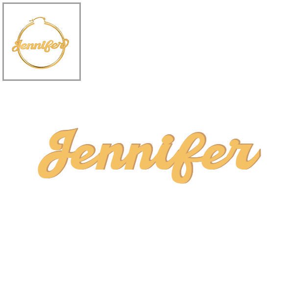 Personalized Script Name Hoop Earrings - Custom Name Pendant Jewelry