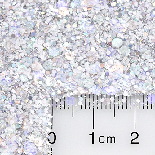 GLITTIES - Icing - Holographic & Matte Chunky Mixed Glitter ? COSMETIC GRADE ? Festival Body Glitter, Makeup, Face, Hair, Lips, Nails - (10 Gram)