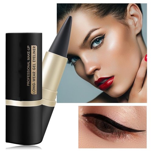 Matte Quick-Dry Eyeliner,Long Wear Gel Eyeliner Pencil,Natural Black Eyeliner Cream Waterproof Eyeliner Pen,Smokey Eyeshadow Palette Stick Crayon,Gel Eye Liner for Goth Halloween Makeup (Black)