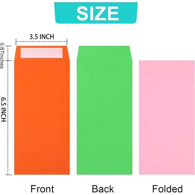 Cash Envelopes 100-Pack for Budgeting & Money Organization - 3.5 x 6.5 Inch