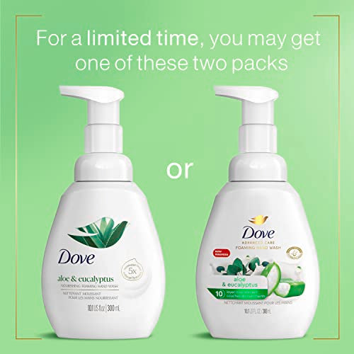 Dove Foaming Hand Wash Aloe & Eucalyptus Pack of 4 Protects Skin from Dryness & Body Wash with Pump Deep Moisture For Dry Skin Moisturizing Skin Cleanser 30.6 oz