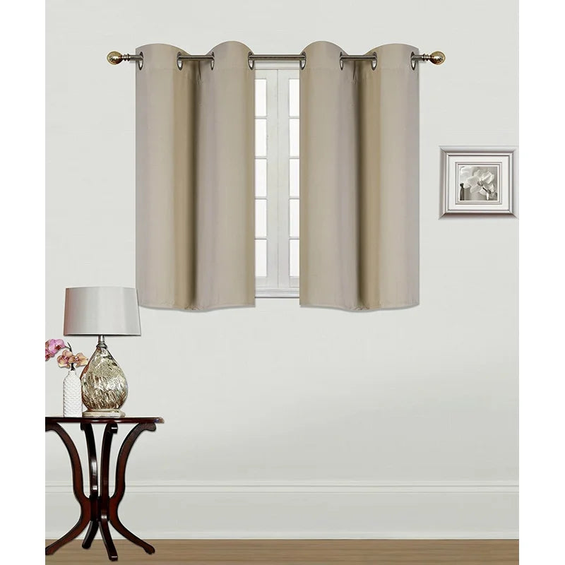 Blackout Thermal Grommet Window Curtain Panel - 28x36 Inches, Taupe