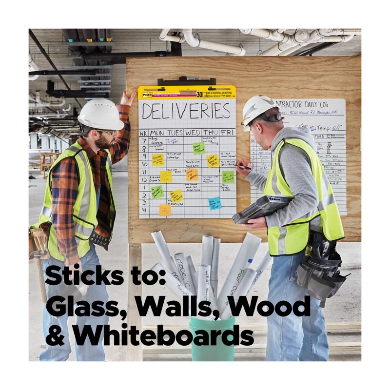 Post-it Super Sticky Easel Pad White 25x30 Inch Grid Lines, 1 Pad