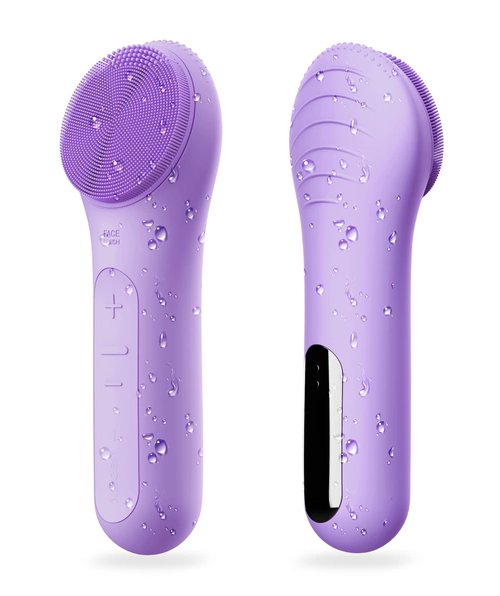 Face Scrubber, NågraCoola CLIE Facial Cleansing Brush, Waterproof and Rechargeable Face Scrub Brush for Men & Women, Cleansing, Exfoliating and Massaging, Electric Face Wash Brush - Violet