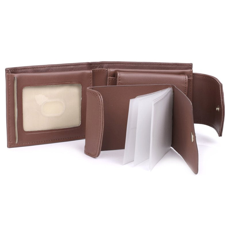 Women's Leather Convertible Billfold Wallet with Coin Pocket - Multiple Colors