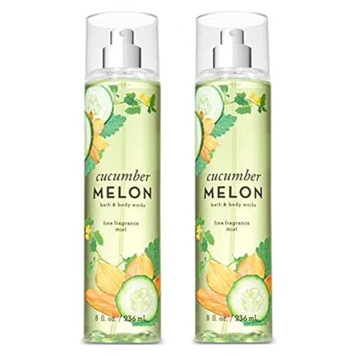 Bath and Body Works Cucumber Melon Fine Fragrance Mists Pack Of 2 8 oz. Bottles (Cucumber Melon)