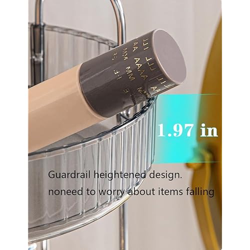 360 Rotating Makeup Organizer and Storage for Vanity Countertop 2 Tiers, High Capacity Cosmetic Skincare Perfume Organizers for Dresser Bathroom Lazy Susan
