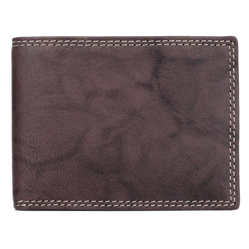 Men's Leather Credit Card Billfold Wallet with Removable Card Case