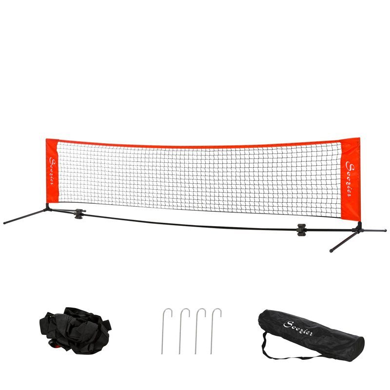 Soozier 23 ft Portable Soccer Tennis Net with Sideline & Carry Bag – Multi-Game Training Net