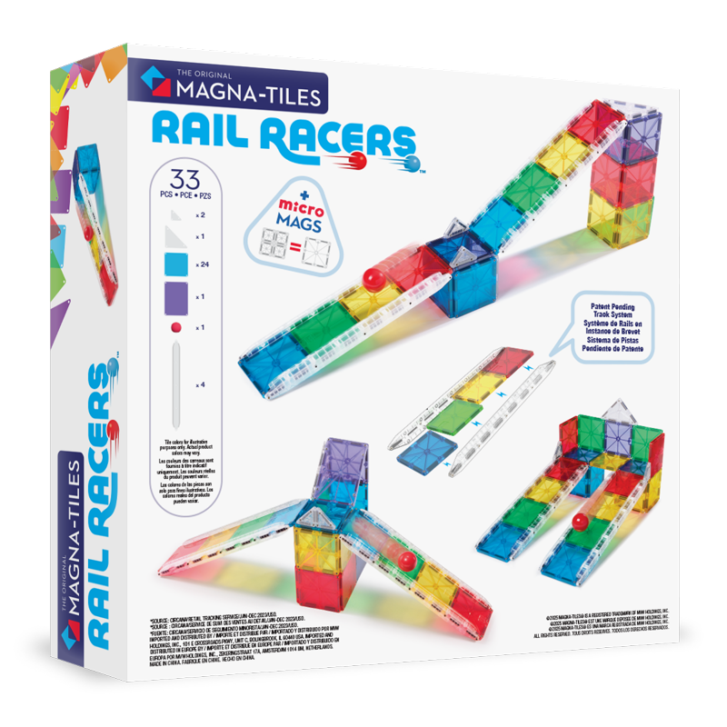 Magna-Tiles Rail Racers 33-Piece Magnetic Construction Set for Kids