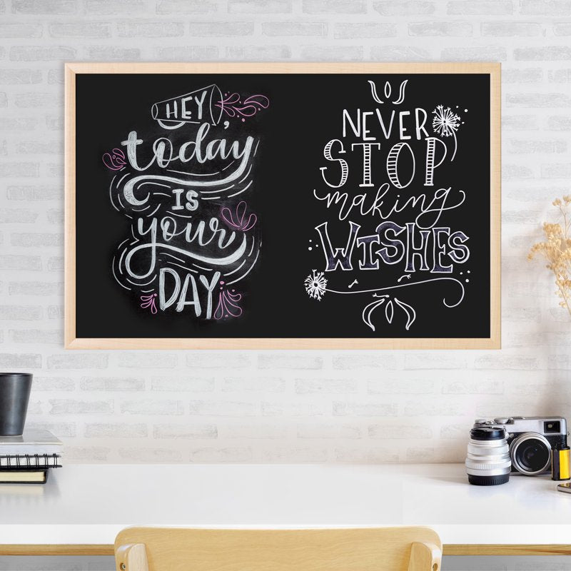 35x23 Inch Chalkboard with Birch MDF Frame - Office & Classroom Use