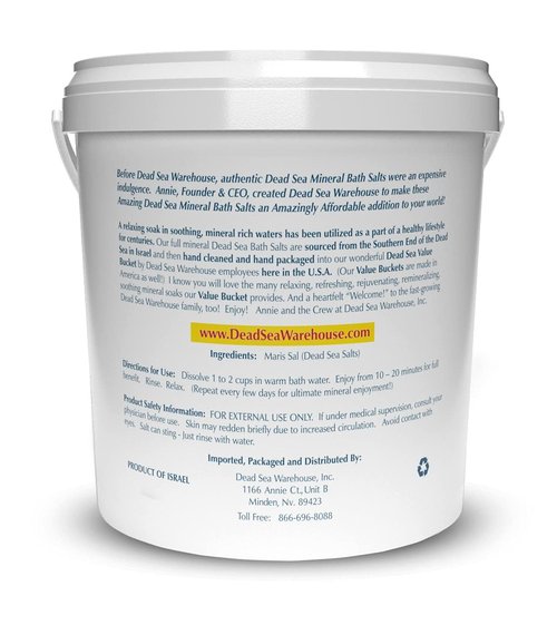Dead Sea Warehouse-Amazing Minerals Dead Sea Bath Salts,100% Full Mineral Therapeutic Bath Salts, Detoxifying & Moisturizing, Exfoliating for Dry Skin, Unscented(5 lbs)