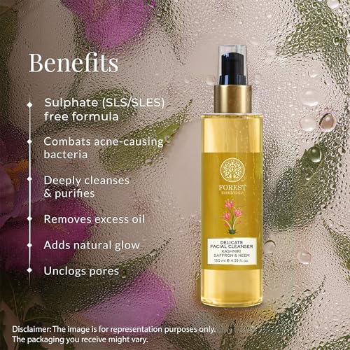 Forest Essentials Delicate Facial Cleanser Saffron and Neem 50 Milliliter