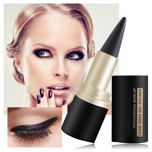 Matte Quick-Dry Eyeliner,Long Wear Gel Eyeliner Pencil,Natural Black Eyeliner Cream Waterproof Eyeliner Pen,Smokey Eyeshadow Palette Stick Crayon,Gel Eye Liner for Goth Halloween Makeup (Black)