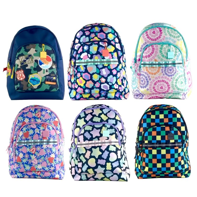 Hippie Heart Tie Dye Polyester Backpack for School & Travel