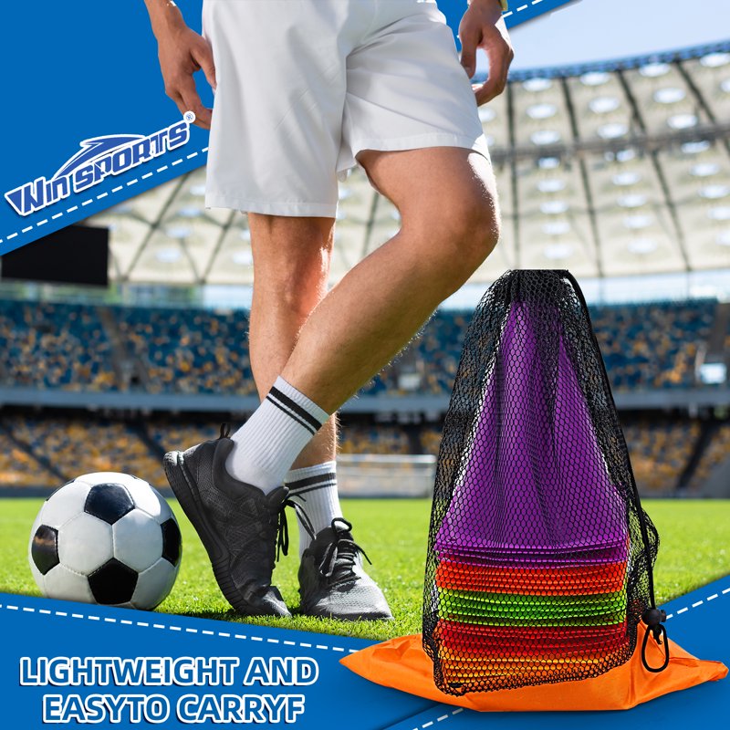 Plastic Traffic Cones Set for Sports & Safety Training - 7 Inch, 24 Pack, 6 Colors