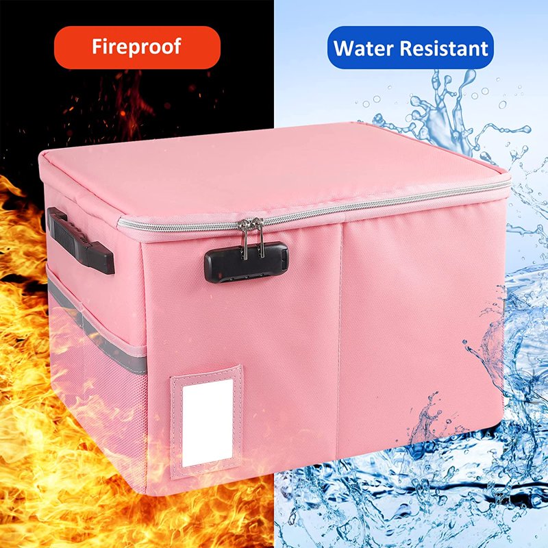 Fireproof File Cabinet with Lock - Water-Resistant Document Organizer for Letter & Legal Files