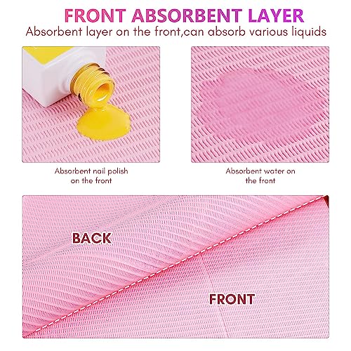 Makartt Poly Nail Gel Kit, Clear Pink Spring Summer Color Nail Extension Set Bundle with Disposable Nail Mats,50Pcs Pink Fordable Nail Paper Towels for Table Acrylic Nail Practice Sheet