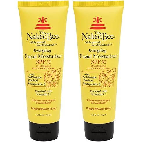 THE Naked BEE - 2.5 Oz Vitamin C Facial Moisturizer SPF 30 -Orange Blossom (Pack of 2)