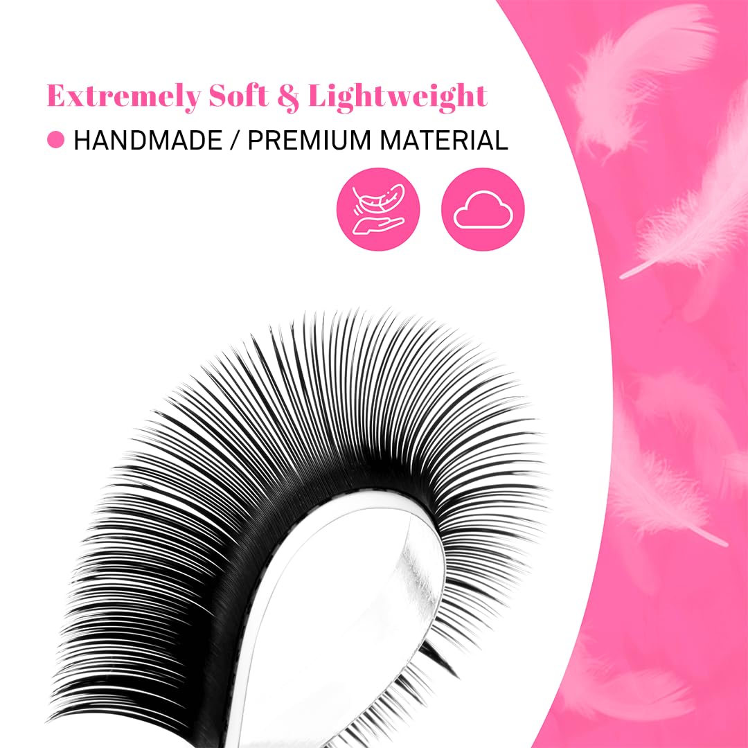 TDANCE Cashmere Lash Extensions 0.03mm CC Curl 8-15mm Super Matte Black Volume Lash Extensions Eyelash Extensions Professional Salon Use(0.03-CC,8-15mm)