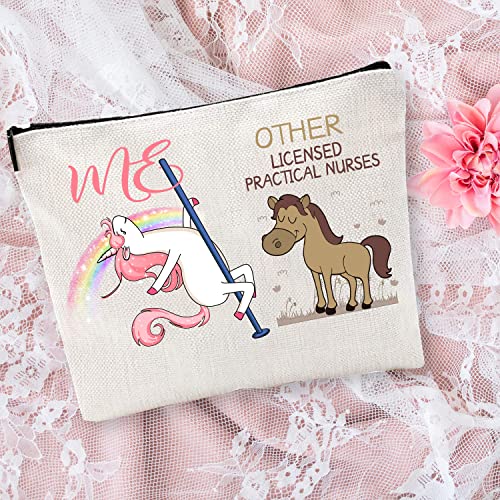 BoomBoomGifts Christmas Gifts for LPN,LPN Nurse Zipper Makeup Bag Cosmetic Pouch,LPN Nurse Travel Toiletry Pouch Organizer Bag,LPN Nurse Compact Mirror,LPN Nurse Gifts
