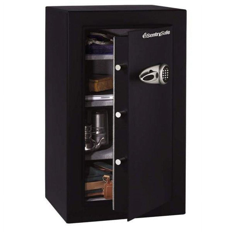 Security Safe with Electronic Lock - 6.1 Cu Ft Solid Steel Black Safe