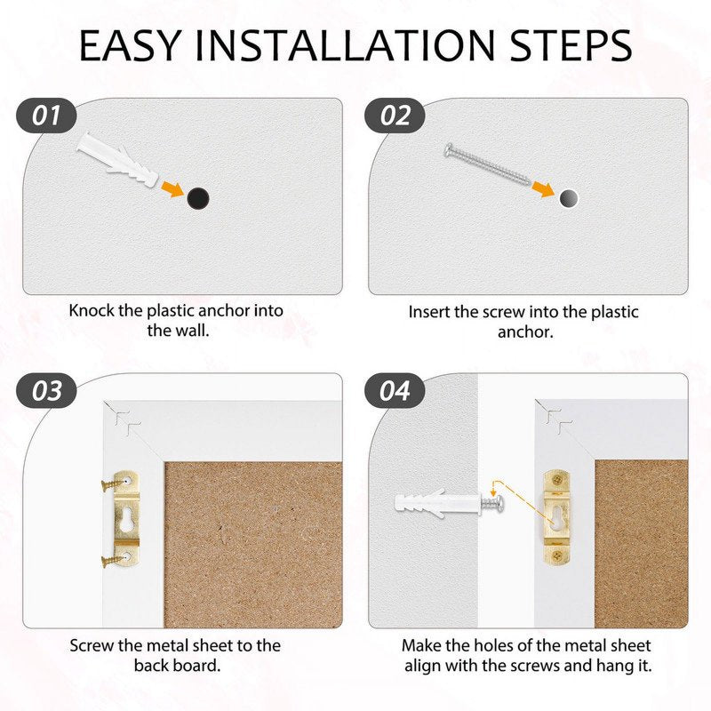 Pink Cork Bulletin Board with Linen Surface and White Wood Frame - Wall Mounted Pin Board 18x24 Inches