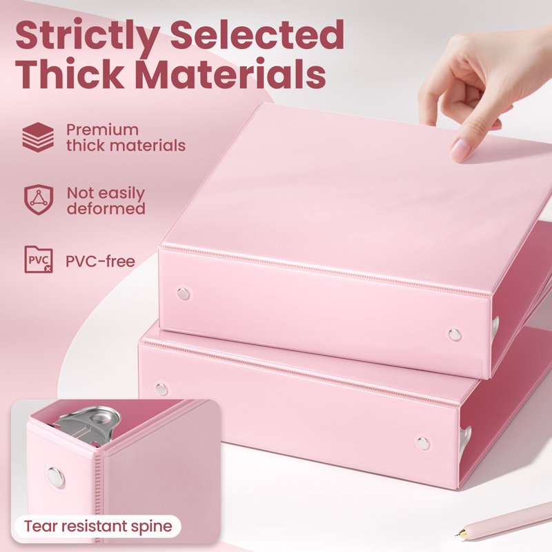 3-Ring Binders Set 2 Inch PVC-Free Assorted Pastel Office & School Supplies