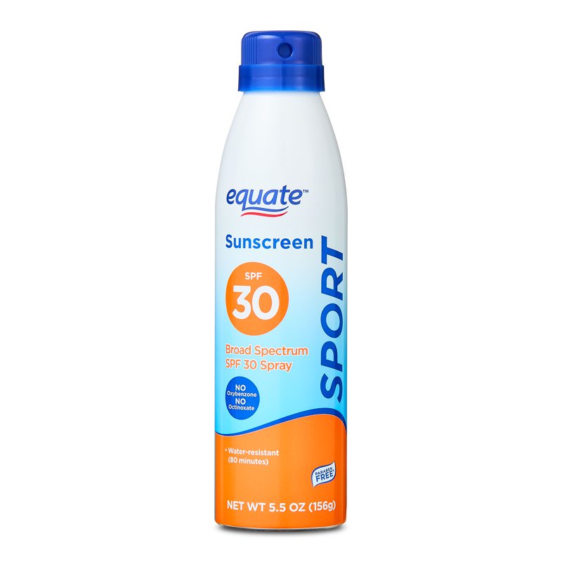 Equate Sport Sunscreen Spray SPF 30 - Water-Resistant, Broad Spectrum, 5.5 oz