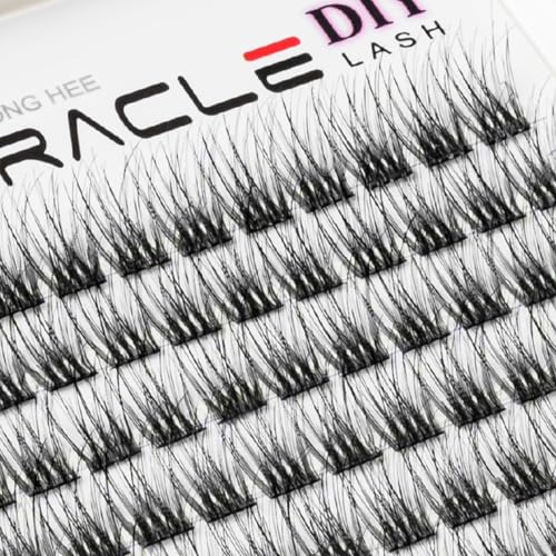 PARK SUNG HEE MIRACLE LASH DIY False Eyelashes, Lash Clusters, Lengthening Wisps 9mm-16mm Contact Lens Friendly, Easy to Apply, Reusable Strip Lashes (E6-280, 12mm), Black