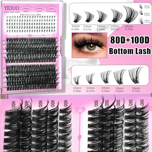 Lash Cluster Kit Makeup Bag Set 1686pcs 40D+50D+60D+80D+100+Spikes+Bottom Full Eyelash Cluster Kit Volume Wispy DIY Lashes Extensions 10-20mm D Curl False Eyelash with 2X Bond&Seal DlY at Home