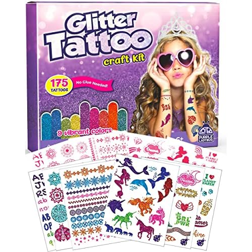 PURPLE LADYBUG DIY Lip Balm + Kids Glitter Tattoo Craft Kit