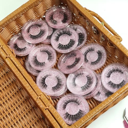Eyelashes Natural Looking Fluffy False Eyelashes Mink 15mm Bulk Wispy Lashes 20 Pairs (H2£©