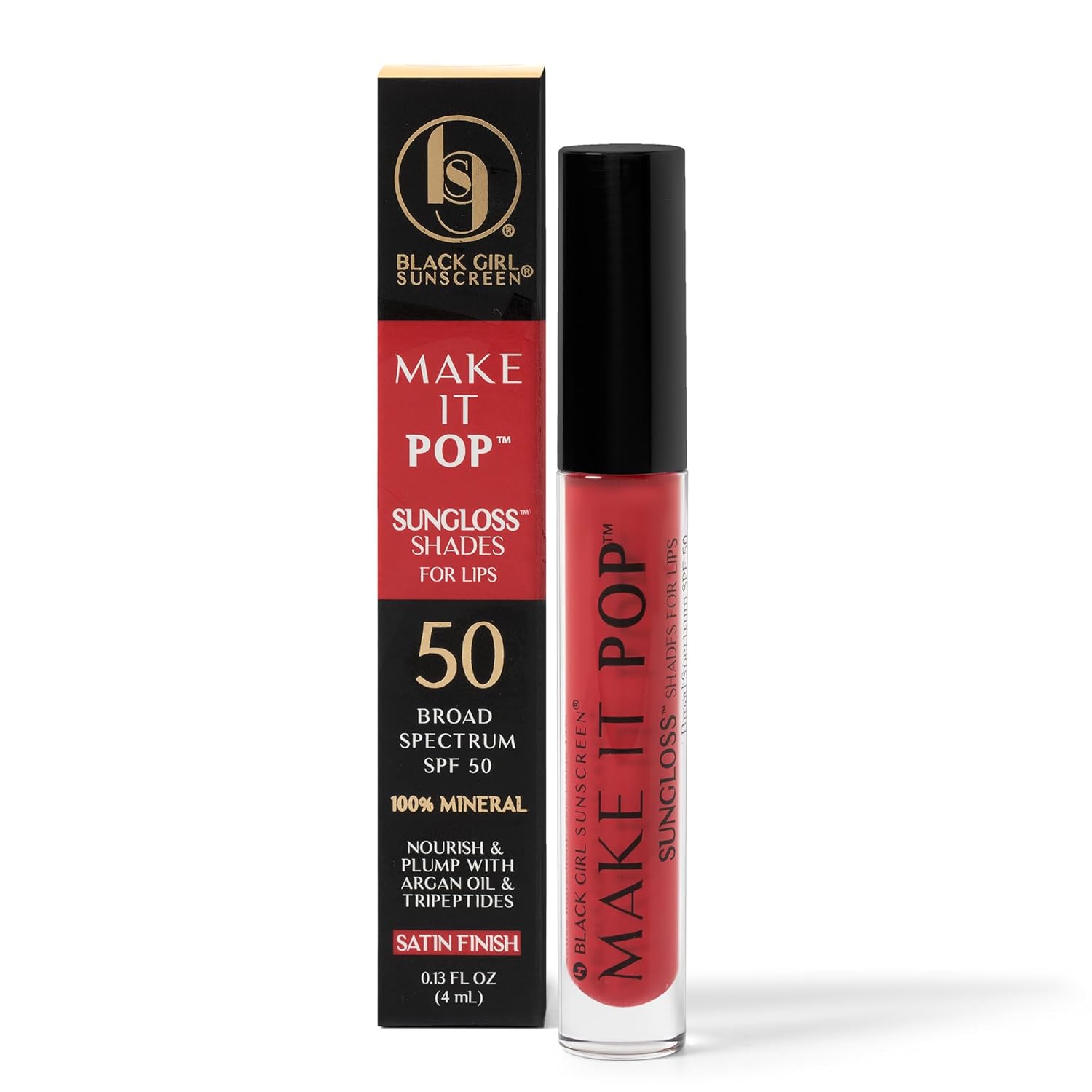 BlackGirlSunscreen BLACK GIRL SUNSCREEN - Make It Pop Sungloss - Revolutionary Sun Protection and Gloss in One - SPF 50 (Cherry Noir)