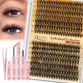 QUEWEL Lash Clusters Kit, 280 Pcs Lash Clusters 30D 40D 12-18mm Thin Band Lashes Clusters Natural Look Eyelash Extension Kit With Lashes Bond Seal Eyelashes Tweezers (LSTZ-30D+40D)