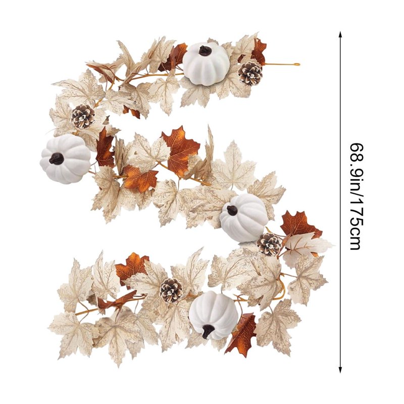 Heavy Duty Artificial Maple Leaf Garland - Fall Wreaths & Decorations for Halloween and Thanksgiving, 68 Inch Faux Vines