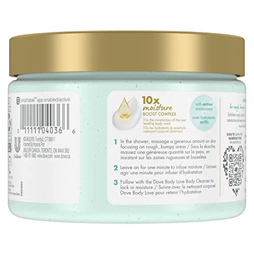 Dove Body Love Body Polish Exfoliate Away 3 Count for Rough, Bumpy Skin Body Scrub with AHAs for Silky Smooth Skin 12 oz